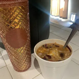 This bowl of chili (next to cup for size reference) was $15. Disappointed to say the least.