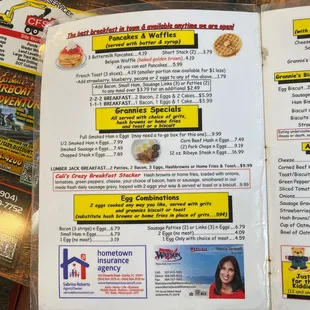 a menu for a restaurant