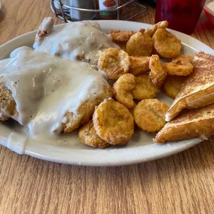 2-piece Chicken Fried Steak with fried squash