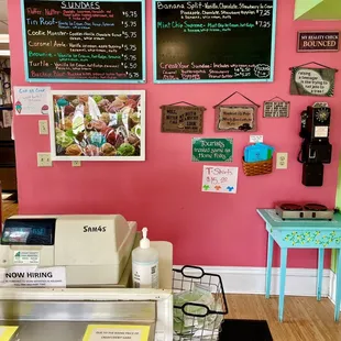 a pink wall