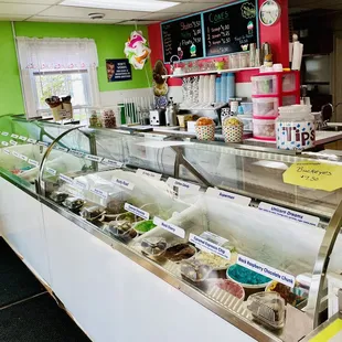 a display of ice creams