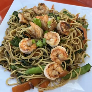 Pancit noodles with shrimp