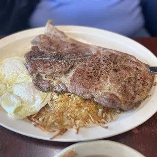 Pork Steak and Eggs Breakfast