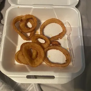 Onion Rings Lunch. Thank you so much for adding salt packs and vinegar to drizzle on these delicious onion rings!