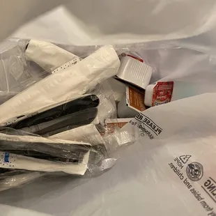 Thank you for the utensils and sides. Not too many places give this stuff with your order anymore.