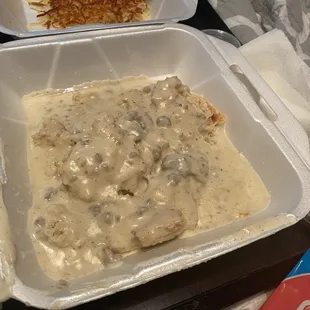 Biscuit and Gravy Breakfast; made a huge mess in our bag. But was so tasty!