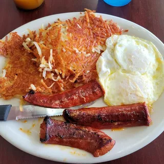 Linguica and Eggs Breakfast