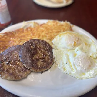 Sausage Patty and Eggs Breakfast