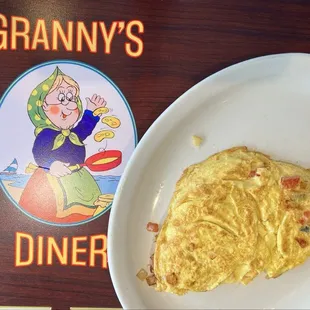 Margarita omelette. Not pictured: hash browns and toast (included).