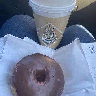 Chocolate Donut and coffee