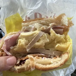 Breakfast ham egg bacon.