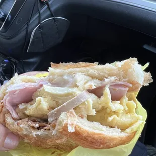 Breakfast ham egg bacon.