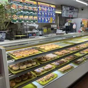 a display of donuts