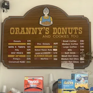 the menu for the restaurant