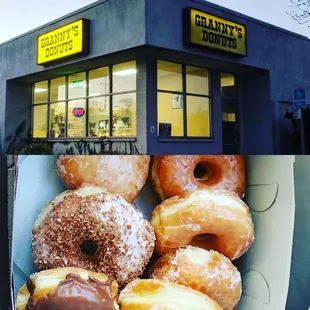 a display of glazed donuts