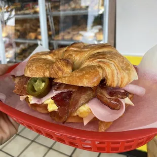 You can get this on a bagel or croissant