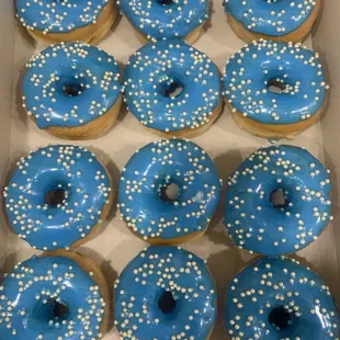 Blue glazed donuts