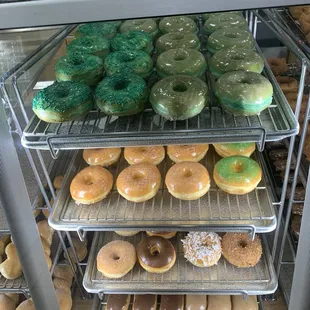 green glazed donuts