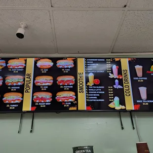 a menu for the restaurant