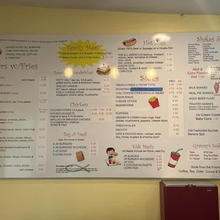 The menu!