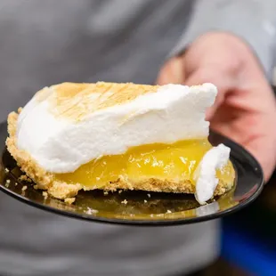 a slice of lemon meringue pie