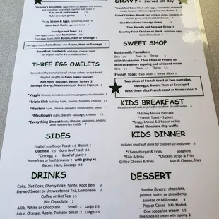 Menu as of 3/2021