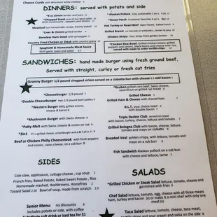 Menu as of 3/2021