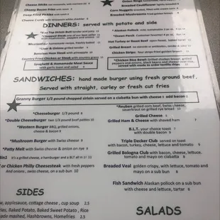Other side of menu