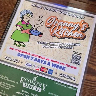 The menu!