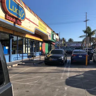 Next to the laundromat