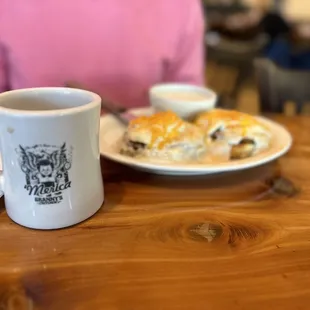 Country Eggs Benedict with Coffee