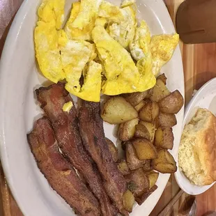 Two egg breakfast plate.