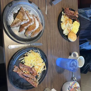 breakfast!  The french toast was unbelievable! They deep fry it. Oh man.