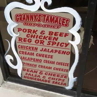 a sign in the window
