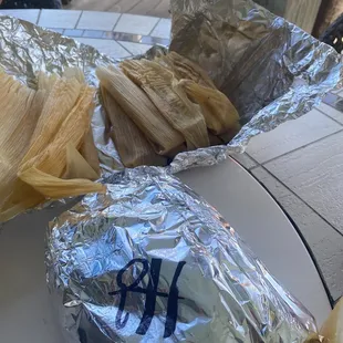 a plate of tamales