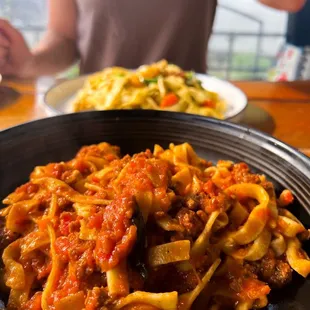 a close up of a plate of pasta
