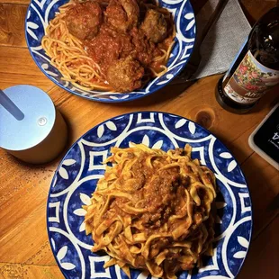 SPAGHETTI AMERICANA TAGLIATELLE BOLOGNESE