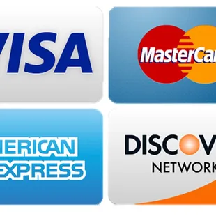All major credit cards are welcome and Apple, Samsung pay