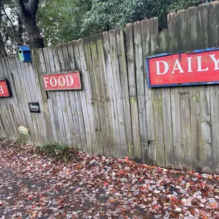 Signage in the parking lot