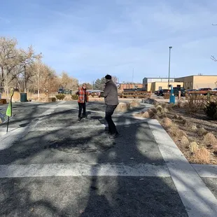 Large open area as you approach the park from the parking lot