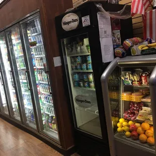 refrigerators with food and drinks