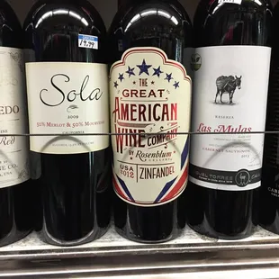 a variety of wine bottles