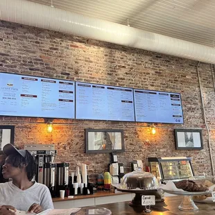 the menus on the wall