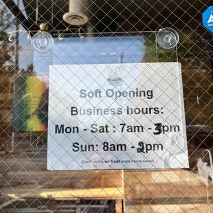 a sign in the window