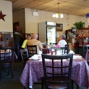 Very reasonable prices and good service. Family diner type atmosphere.   Really good home made pies as well.