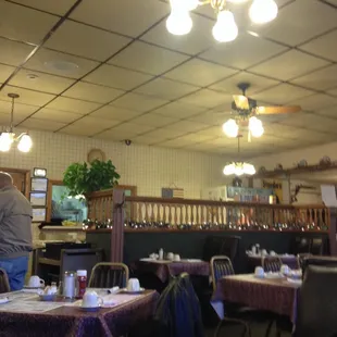 the dining area of the restaurant