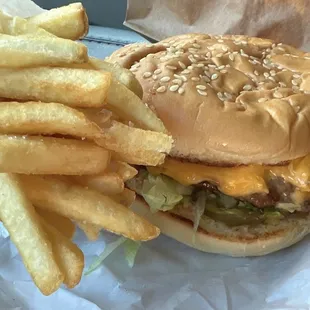 Cheeseburger Deluxe and Fries