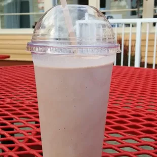 a drink on a table