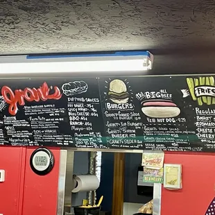 Menu as of March 2023