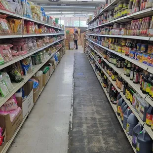 the aisles of a grocery store